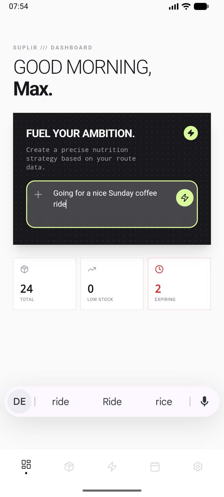 SUPLiR AI Fuel Planner Interface